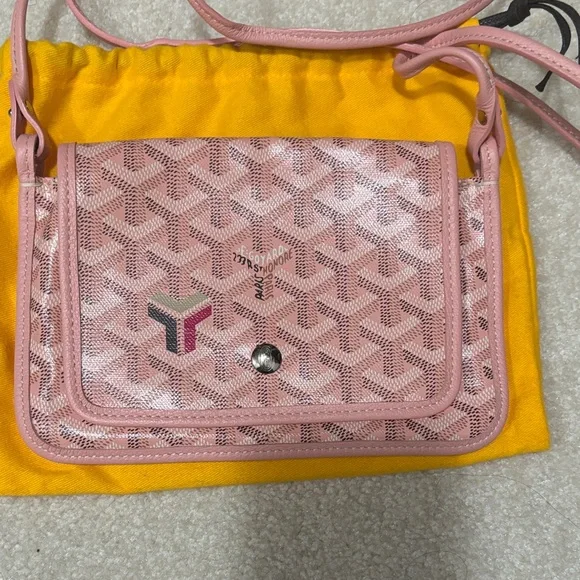 RARE Goyard Pink Plumet Wallet Crossbody Bag - Picture 2 of 16
